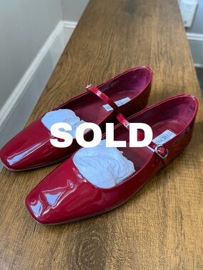 Steve Madden Burgundy Patent Mary Jane Flats